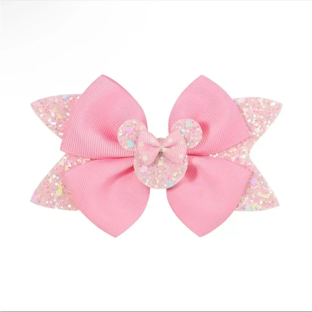 Girls Minnie Mouse Sparkly Bow